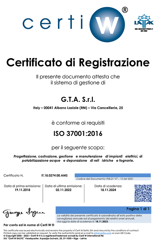 Certificato 37001 2022 Certificato 37001 2022