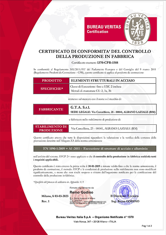 Certificato ISO 1090-1 2023.03