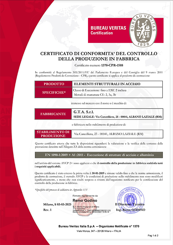 Certificato ISO 1090-1 2023.03-1 Certificato ISO 1090-1 2023.03
